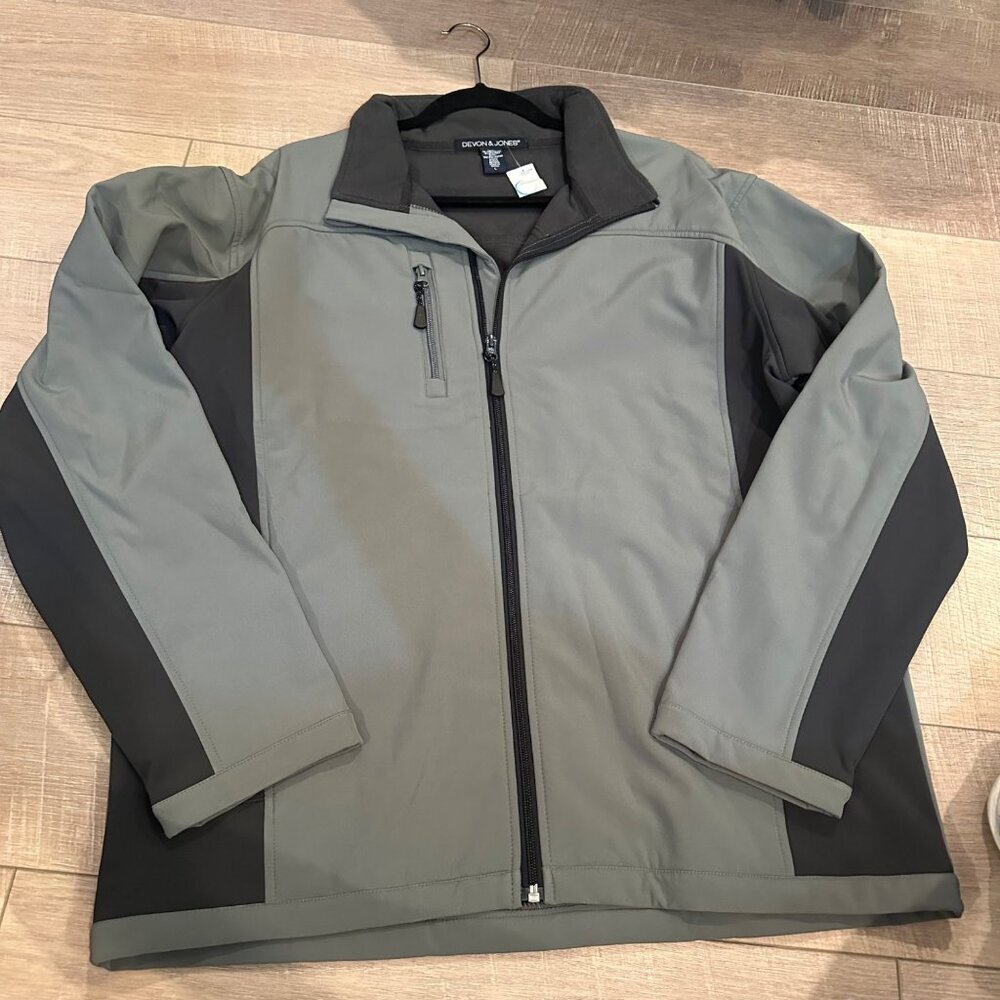 DEVON & JONES MENS WATER REPELLANT JACKET NEW BLACK GRAY LARGE